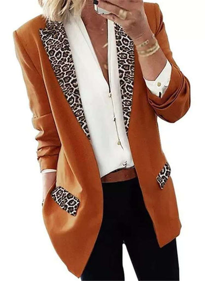 New European and American fashion lapel slim cardigan temperament suit jacket women