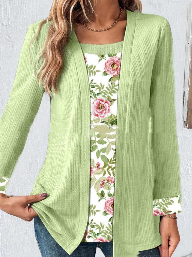 Women's Hollow-out Sleeves Cotton And Linen Buckle-free Cardigan Coat