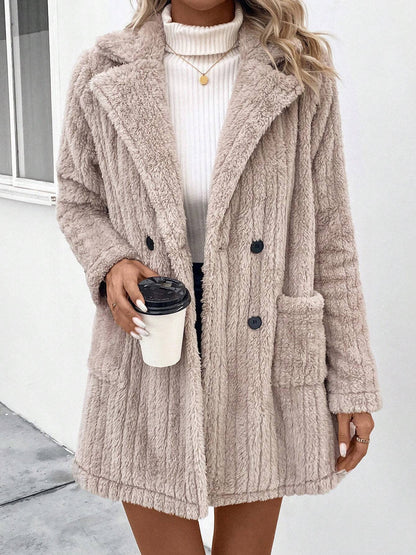 Double-sided Plush Lapel Cardigan Casual Top Coat