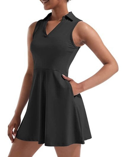 Women's Tennis Skirt With Built-in Shorts Dress