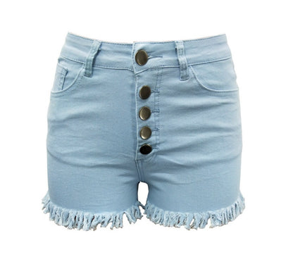 Short en jean pour femme Short en jean sexy décoratif à boutons