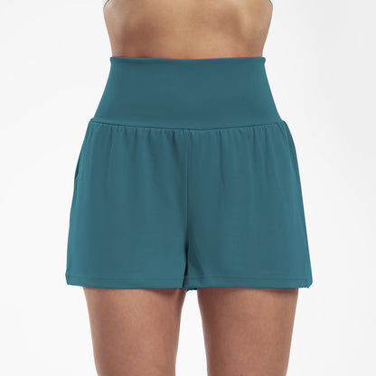 Atmungsaktive, schnelltrocknende High-Top-Yoga-Shorts für Damen