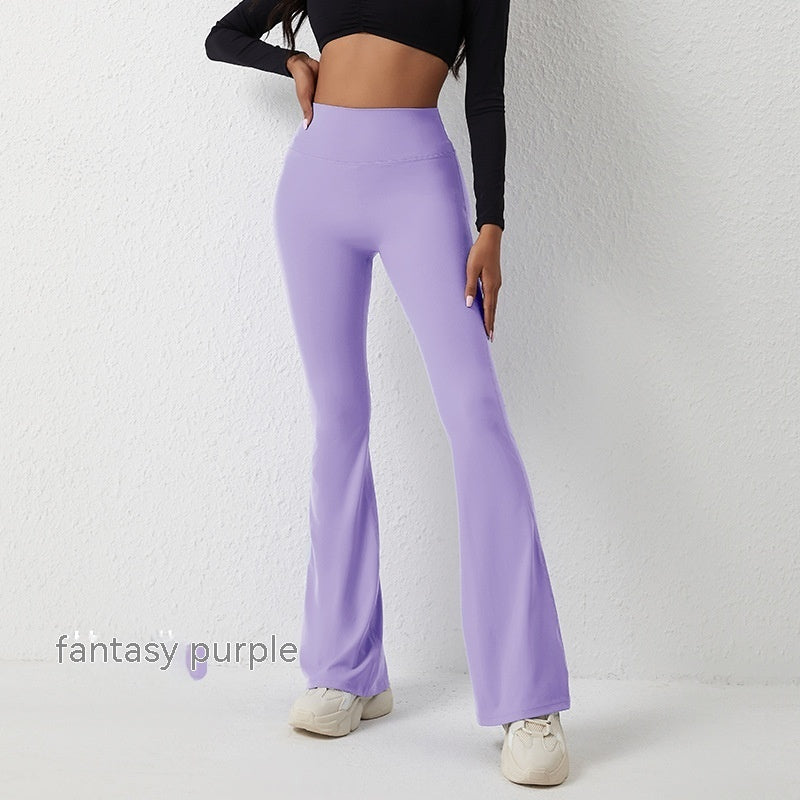 Pantalon moulant taille haute rehaussant les hanches et pantalon de fitness à jambes larges