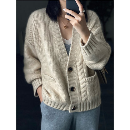 Pulloverjacke aus Cashmere-Twist-Strick für Damen