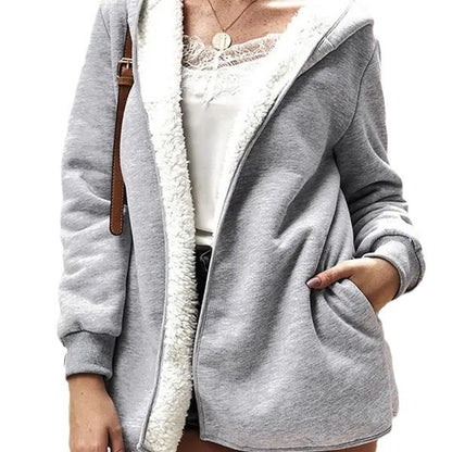 Hooded Fleece Jacket Coat For Women