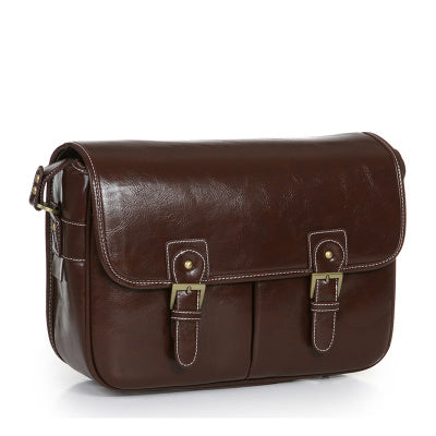 Camera Shoulder Bag Leather Including Inner Liner To Prevent Falling