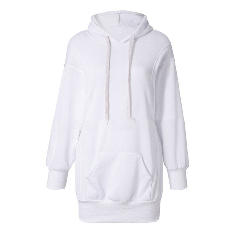 Women's hooded loose long sleeve thick sweater