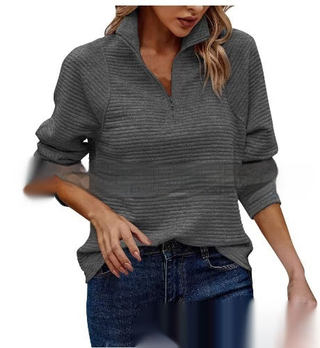 Pull ample en tricot avec fermeture éclair pour femme