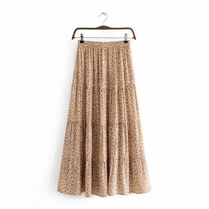 Printed pleated skirt