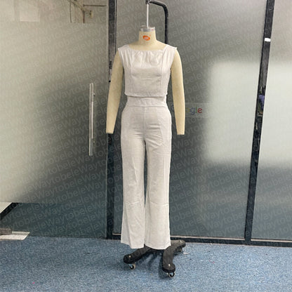 High Waist Fashion Wide Leg Pants Suit