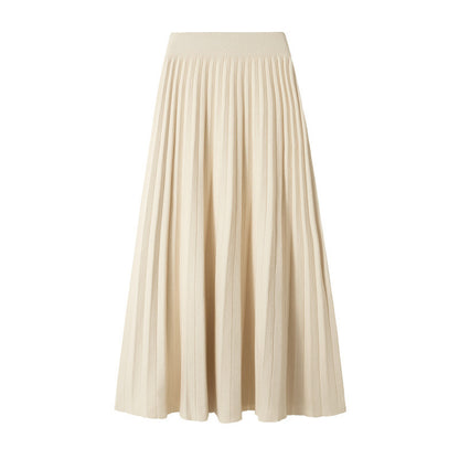 Mid-length pleated skirt skirt