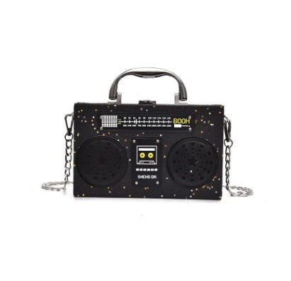 Sequins box bag radio handbag bright surface Harajuku wind Messenger bag