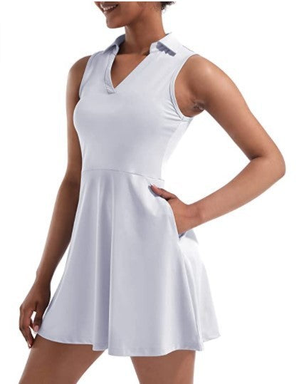 Women's Tennis Skirt With Built-in Shorts Dress