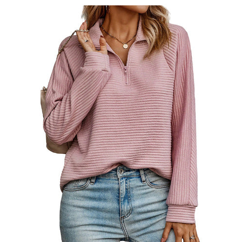 Pull ample en tricot avec fermeture éclair pour femme