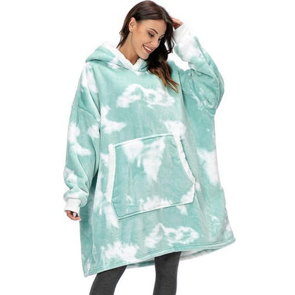 Tie Dye Digital Printing Mink Velvet Warm Loose Blanket Sweater