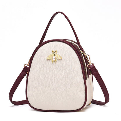 Shoulder Bag Women's  New Bee Mini Three-layer Zipper Backpack