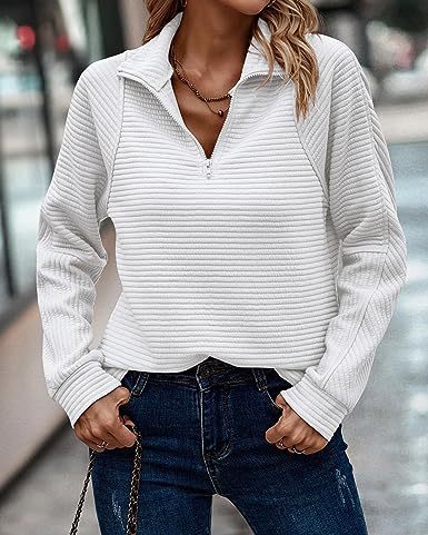 Pull ample en tricot avec fermeture éclair pour femme