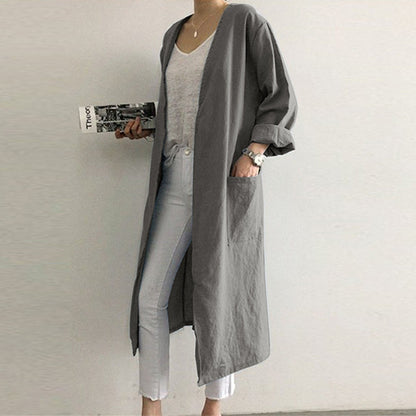 Solid color plus size loose cardigan jacket