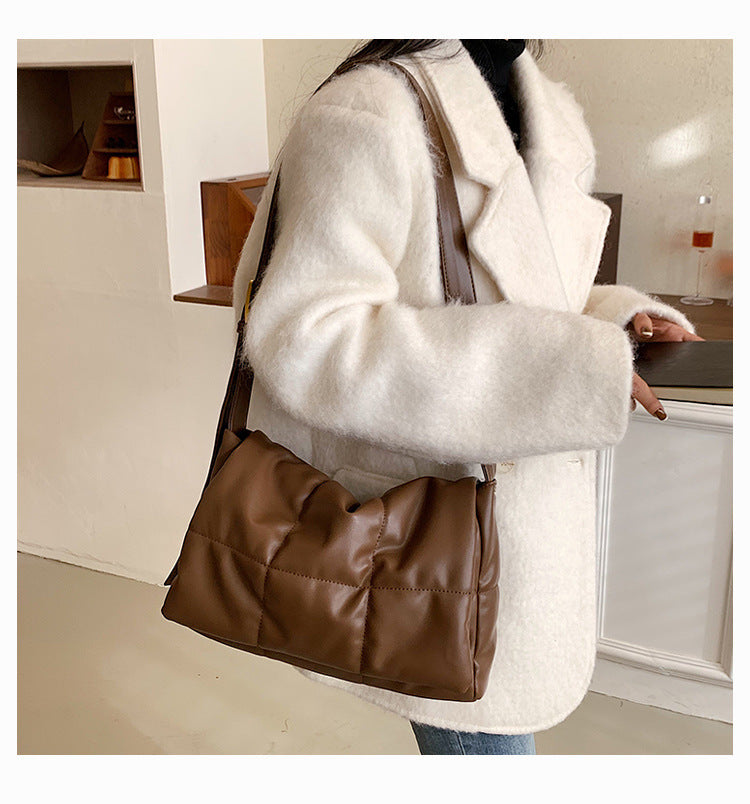 Sac pour femme en cuir PU souple texturé diagonal