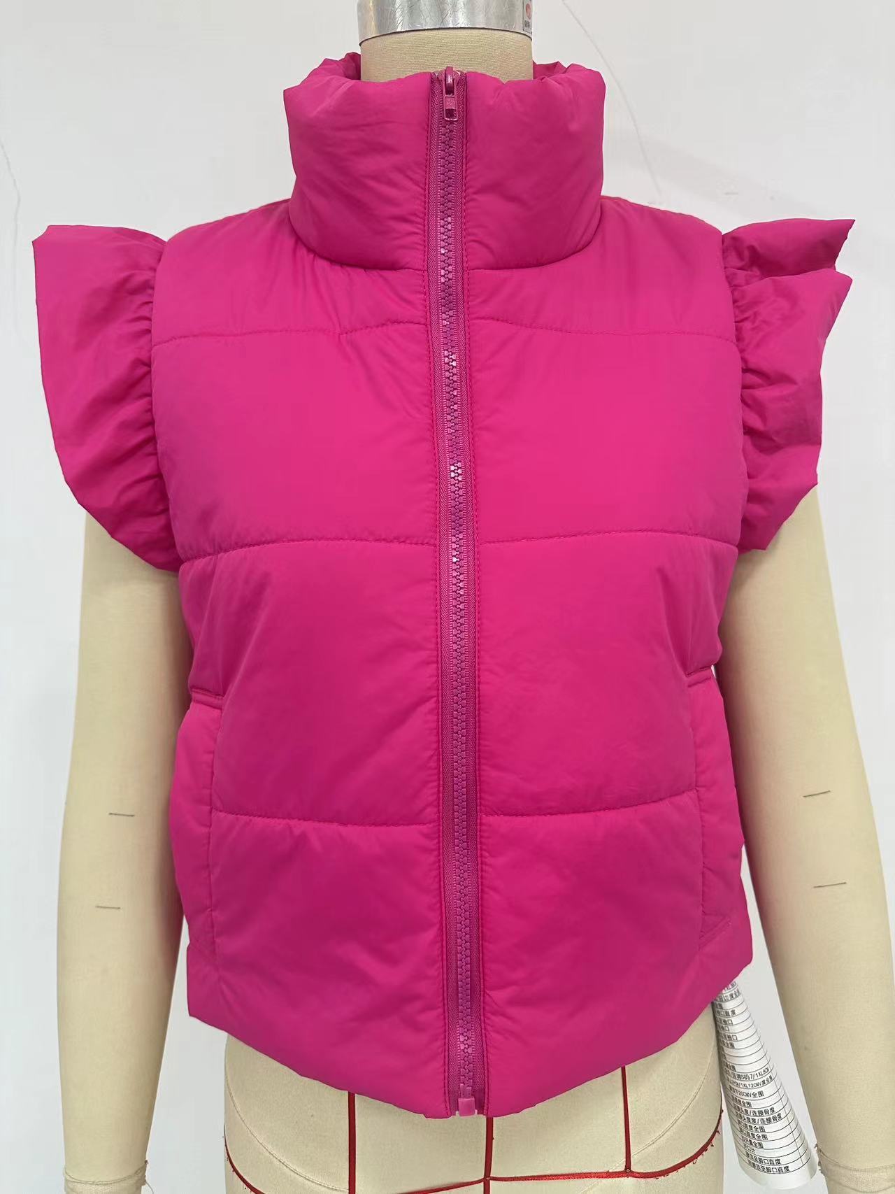 Fashion Slim Sleeveless Stand-up Collar Thermal Waistcoat Cotton-padded Coat