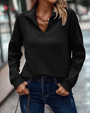 Pull ample en tricot avec fermeture éclair pour femme