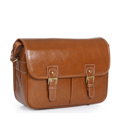 Camera Shoulder Bag Leather Including Inner Liner To Prevent Falling