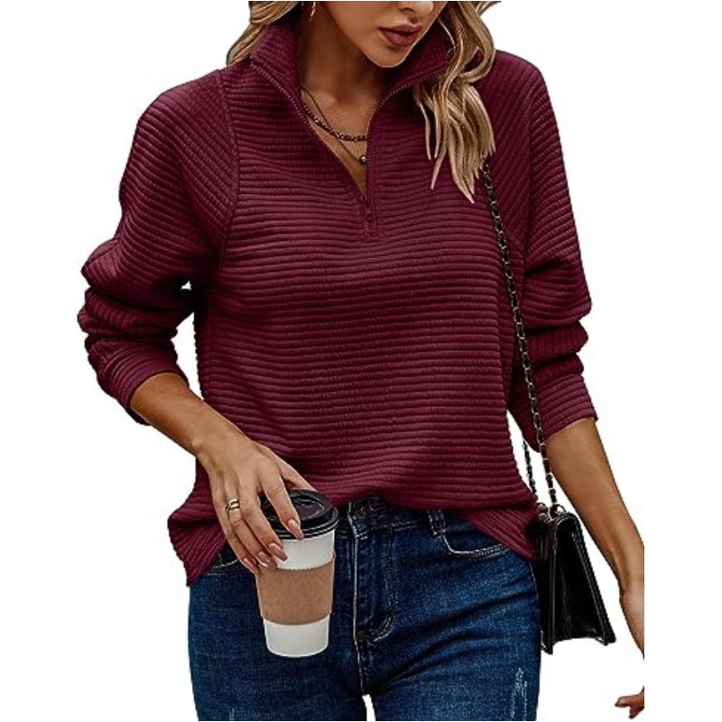 Pull ample en tricot avec fermeture éclair pour femme