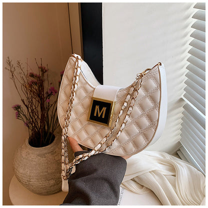 High-grade Bag Women's New Fashion Rhombus Single Shoulder Underarm All-match Niche Texture Chain Messenger Bag