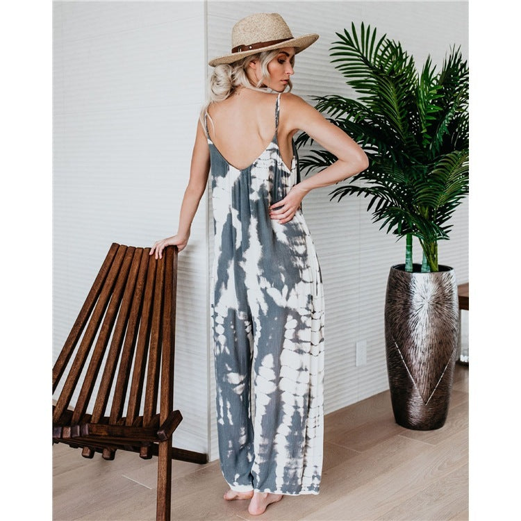 Tie-dye Jumpsuit Loose Pants