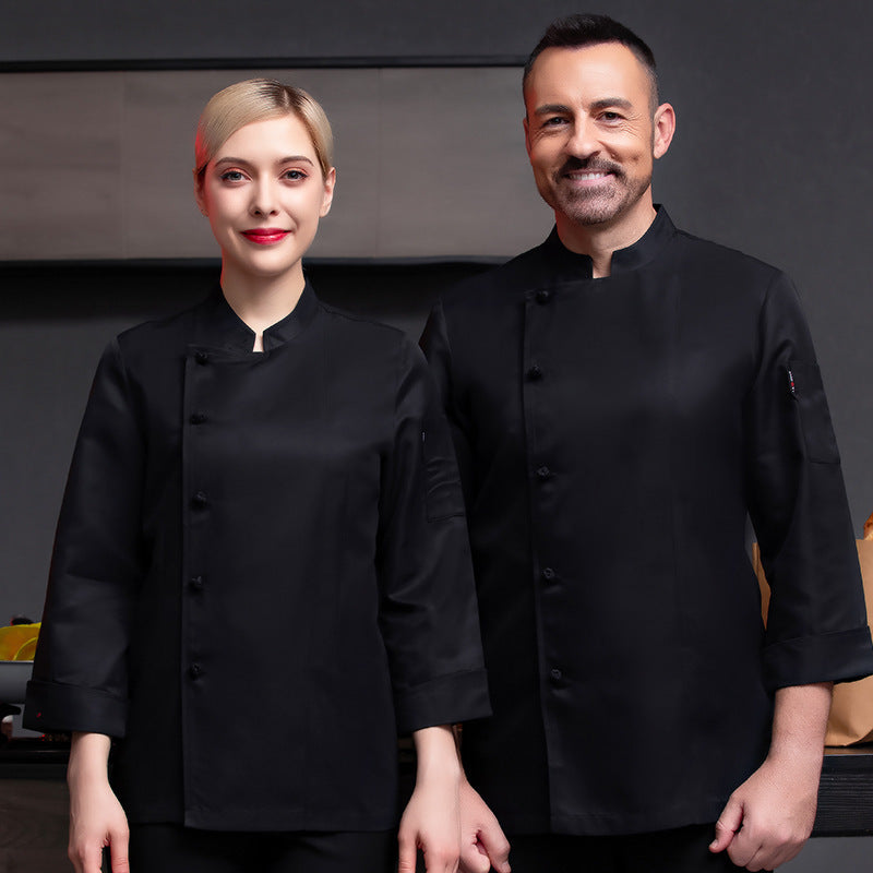 Chef Overalls Long Sleeve Canteen Autumn And Winter Men's And Women's Plus And Extra Size Chef Uniform