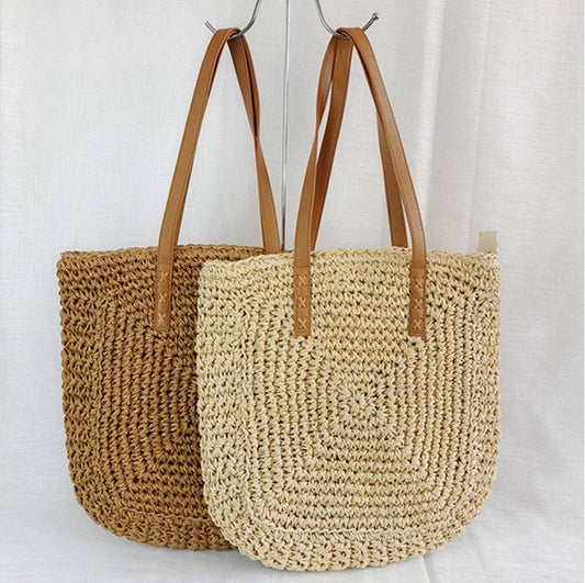 Large Capacity Straw Beach Shoulder Bag