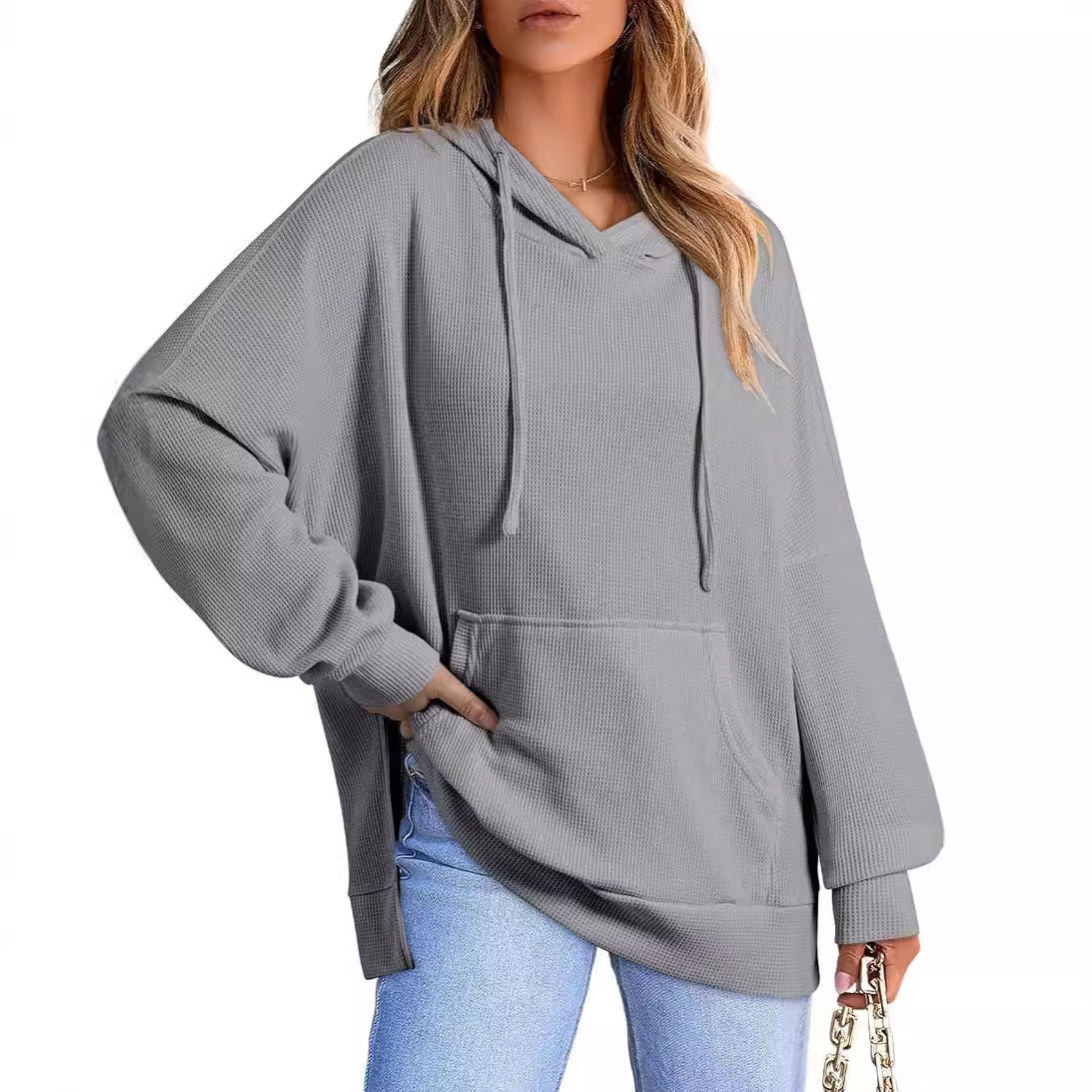 Sweat-shirt à manches longues avec poche pour femme