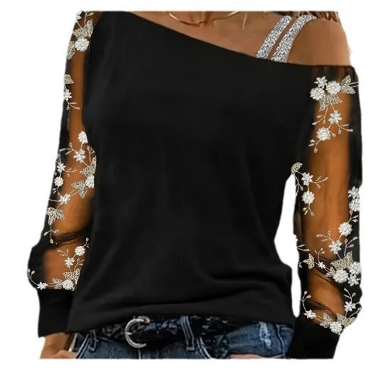 Fashion Women's Off-shoulder Loose T-shirt