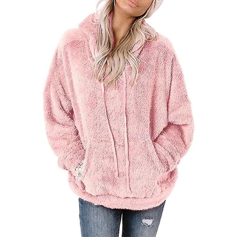 Coat Solid Color Pocket Casual Loose Sweater Sweater