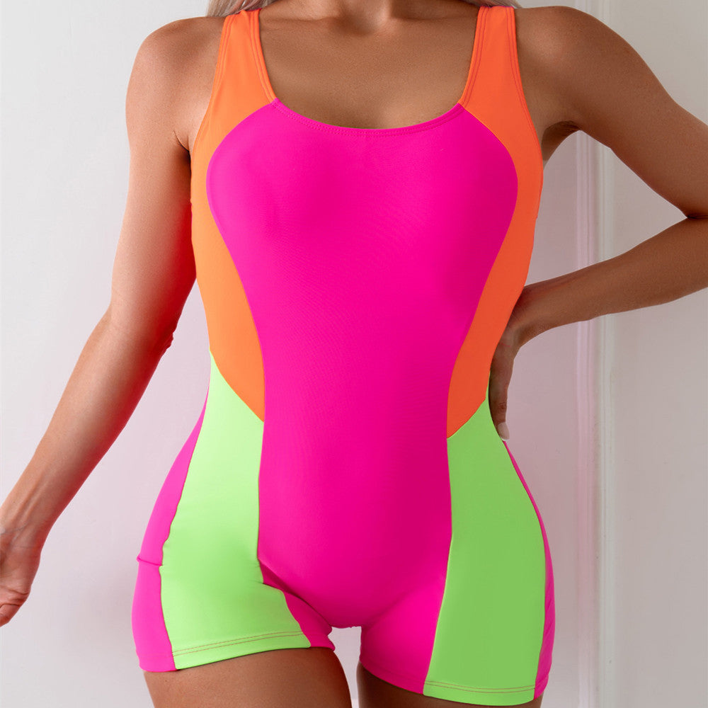 Maillot de bain une pièce tricolore pour femme