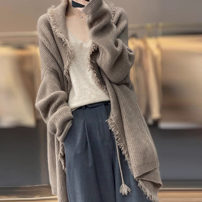 Non-collision Model Lazy And Loose Mid-length Sweater