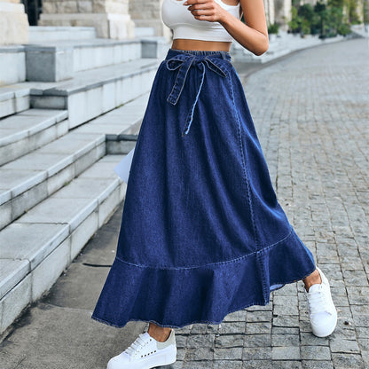 Jupe en jean décontractée à la mode pour femmes