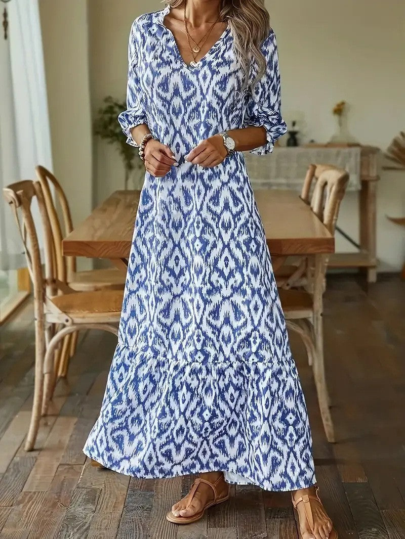 Robe à manches longues à imprimé personnalité tendance pour femme