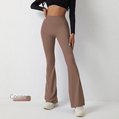 Pantalon moulant taille haute rehaussant les hanches et pantalon de fitness à jambes larges