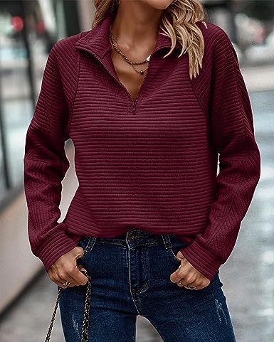 Pull ample en tricot avec fermeture éclair pour femme