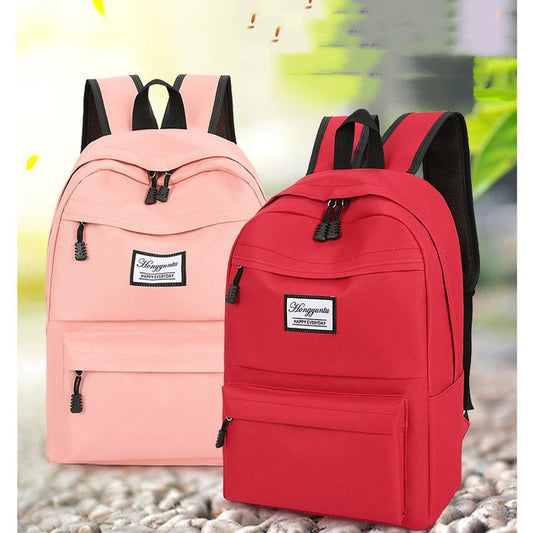 Zip Canvas Lightweight Wear-Resistant Backpack Four-Piece Set