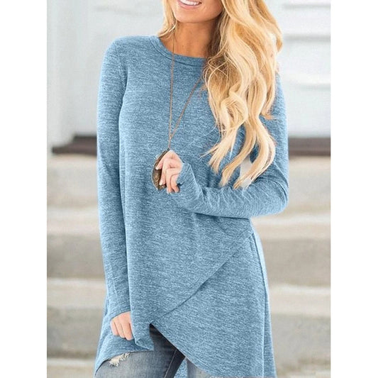 Women's Long Sleeve Front Crossover Top