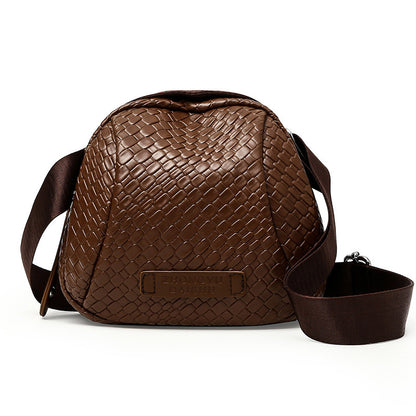 Woven Pu Shell Shoulder Messenger Bag