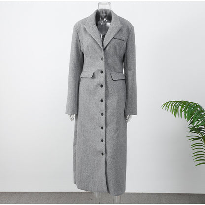 Long Button Coat Jacket European And American Double-breasted Winter Premium Coat