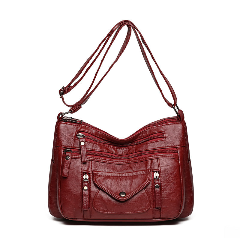 Fashion Women's Soft Leather Large Capacity Shoulder Bag