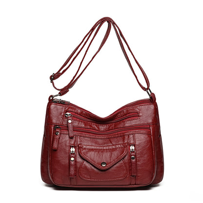 Fashion Women's Soft Leather Large Capacity Shoulder Bag