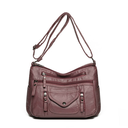 Fashion Women's Soft Leather Large Capacity Shoulder Bag