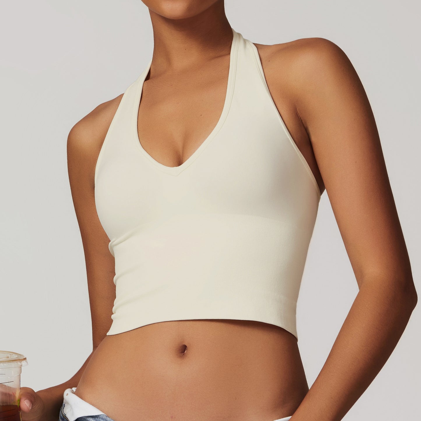 Soutien-gorge de yoga respirant à dos nu et sans coutures