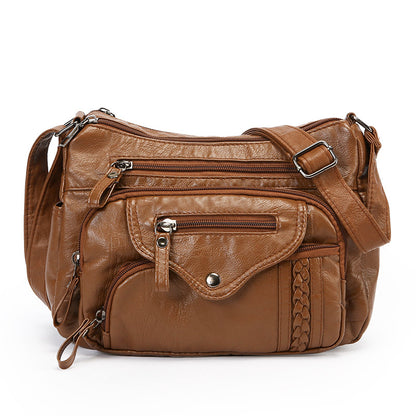 Women's Fashionable Large-capacity Soft Leather Shoulder Bag