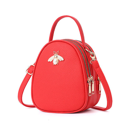 Shoulder Bag Women's  New Bee Mini Three-layer Zipper Backpack